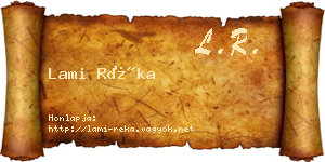 Lami Réka névjegykártya